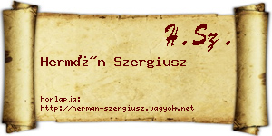 Hermán Szergiusz névjegykártya
